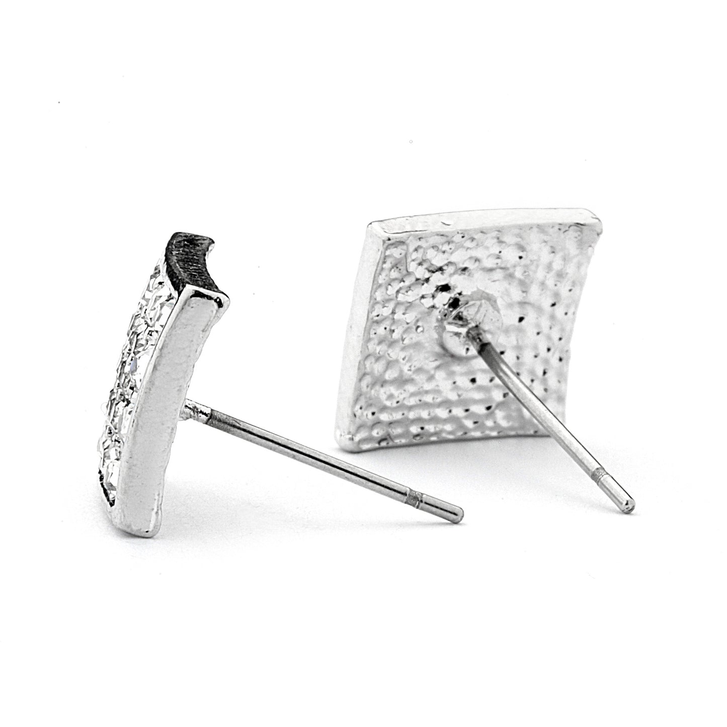 Pave CZ Square Earrings