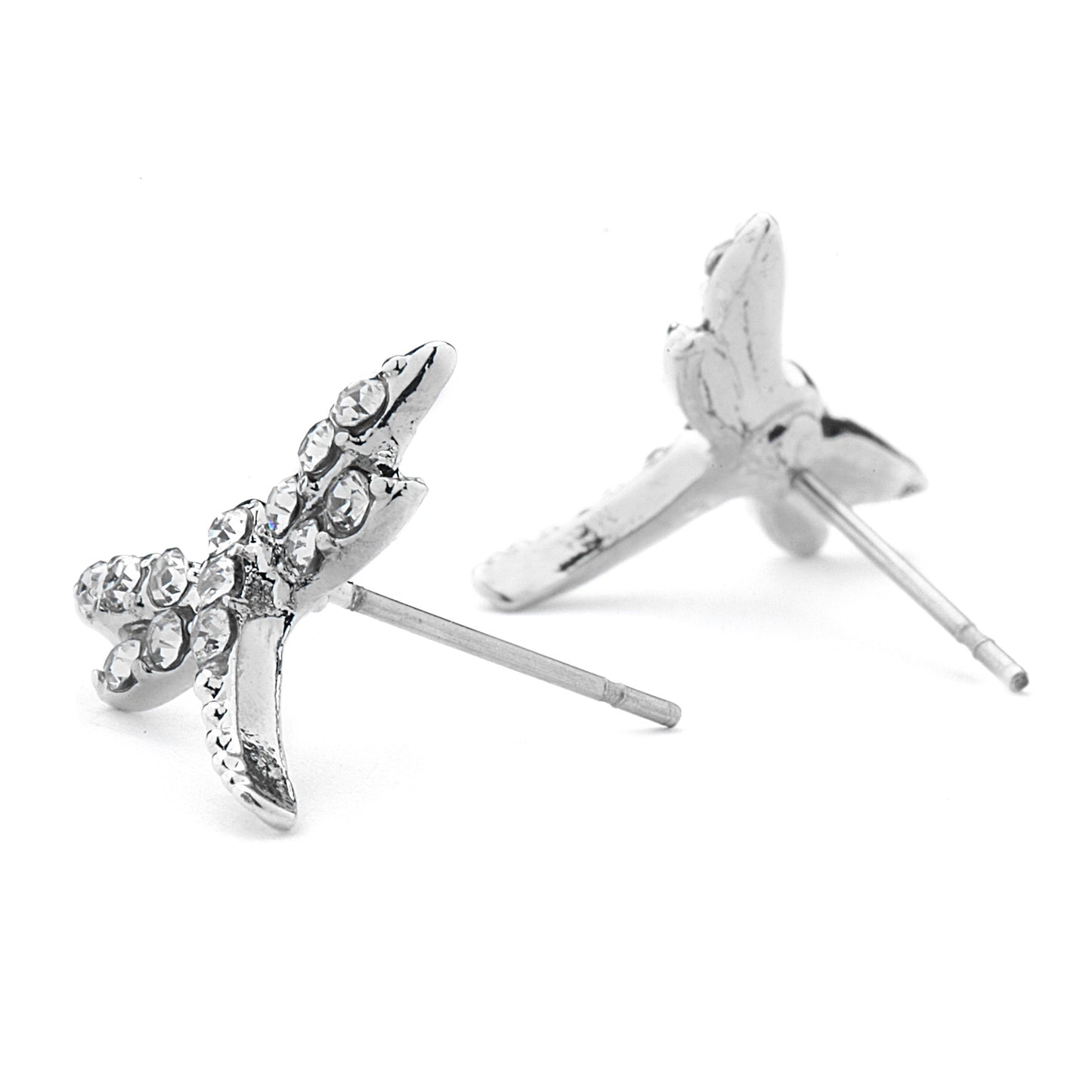 Pave CZ Dragonfly Earrings