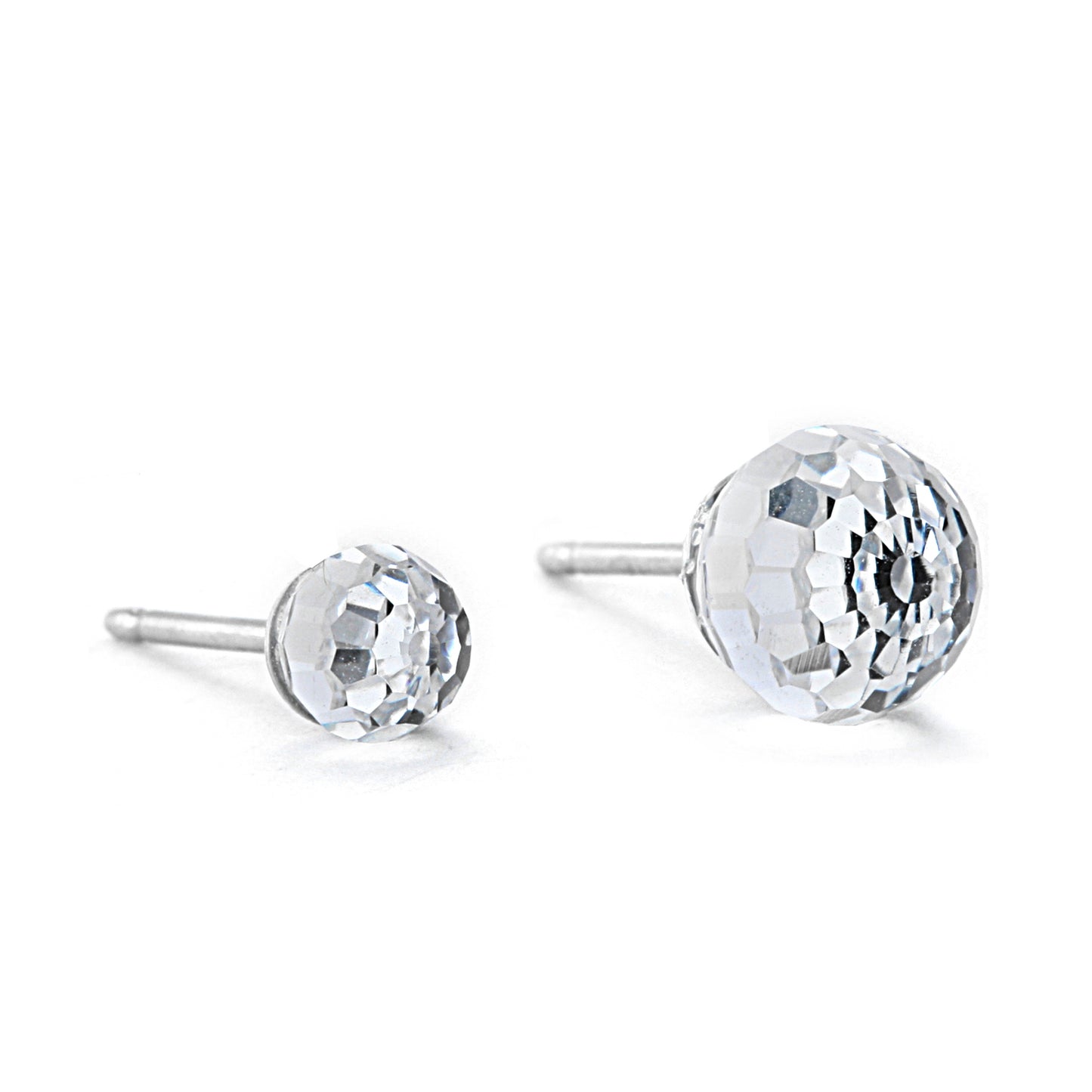 Swarovski Crystal Ball Button Earrings - Crystal
