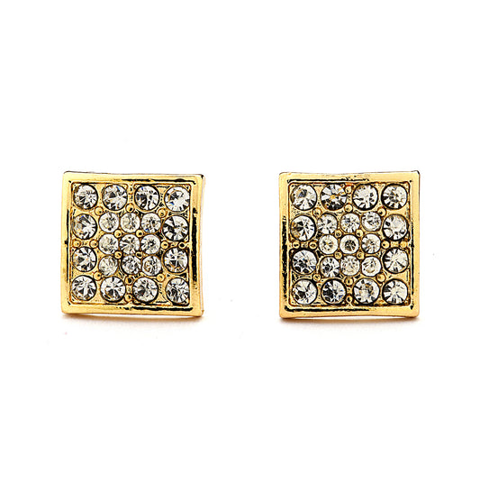 Pave CZ Square Earrings - 14-kt Gold Filled