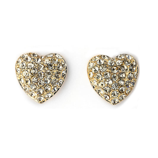 Pave CZ Heart Earrings - 14K Gold Filled