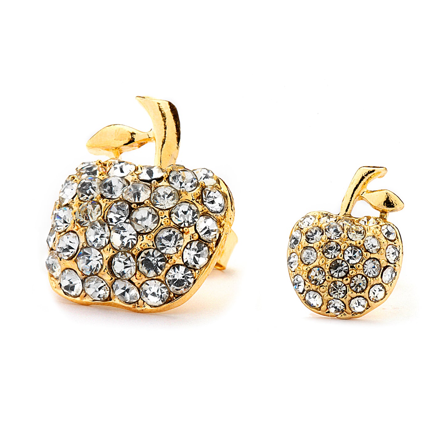 Pave CZ Apple Earrings 14-kt Gold Filled