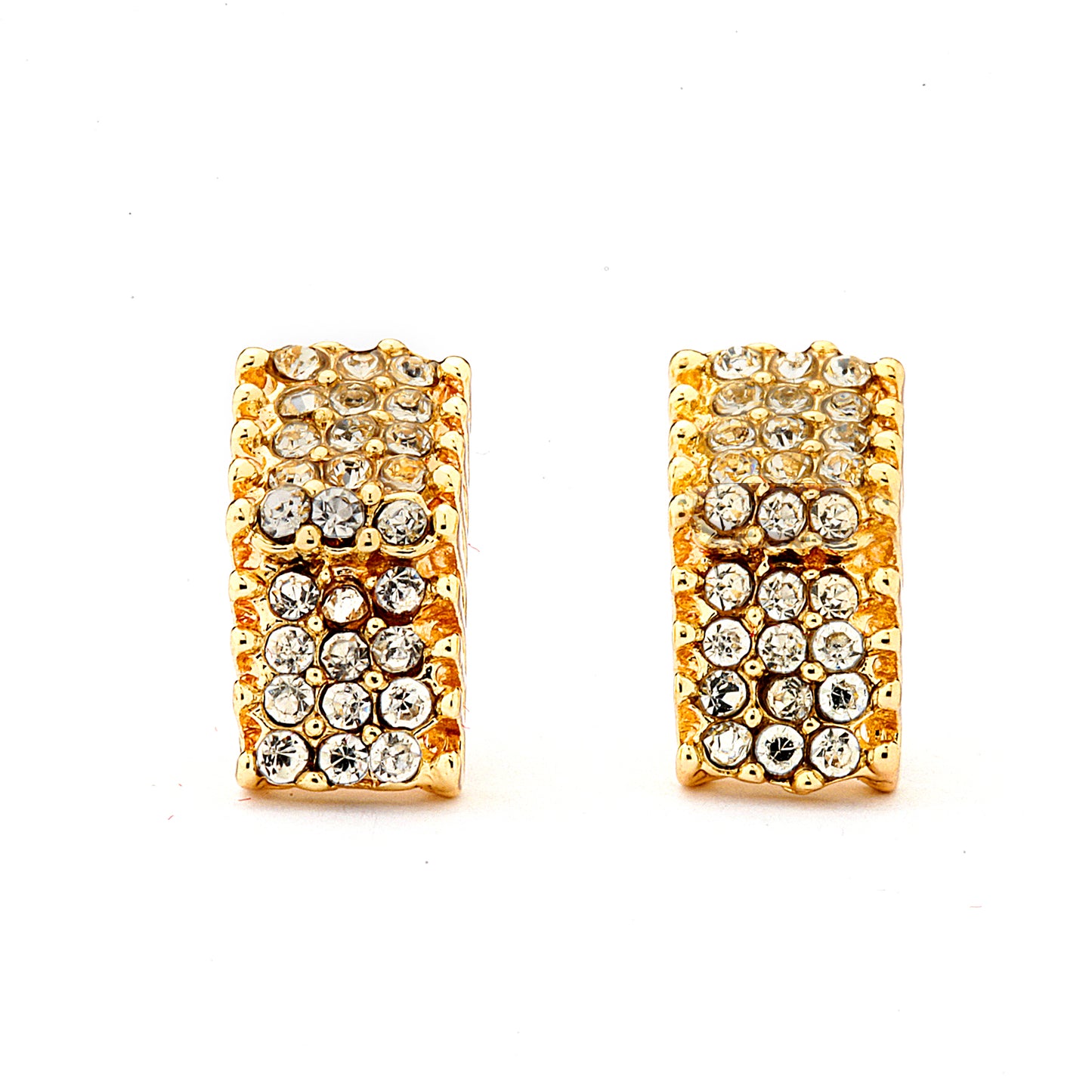 Pave CZ Rectangle Earrings - 14K Gold Filled