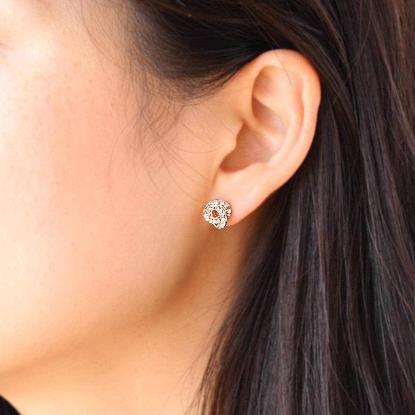 Pave CZ Spiral Earrings - 14K Gold Filled