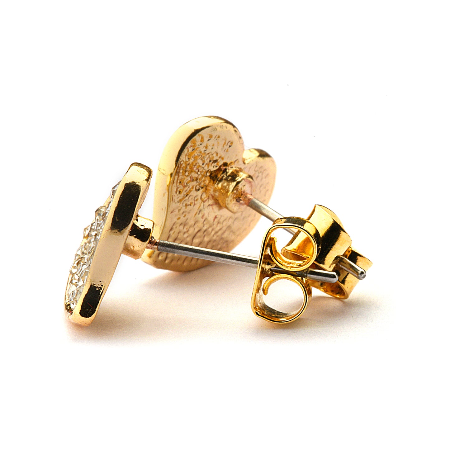 Pave CZ Irregular Heart Earrings - 14-kt Gold Filled