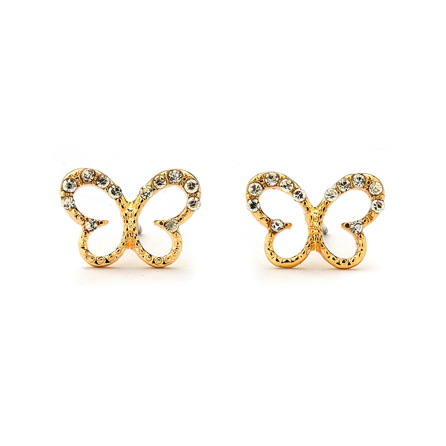 Pave CZ Butterfly Earrings 14-kt Gold Filled