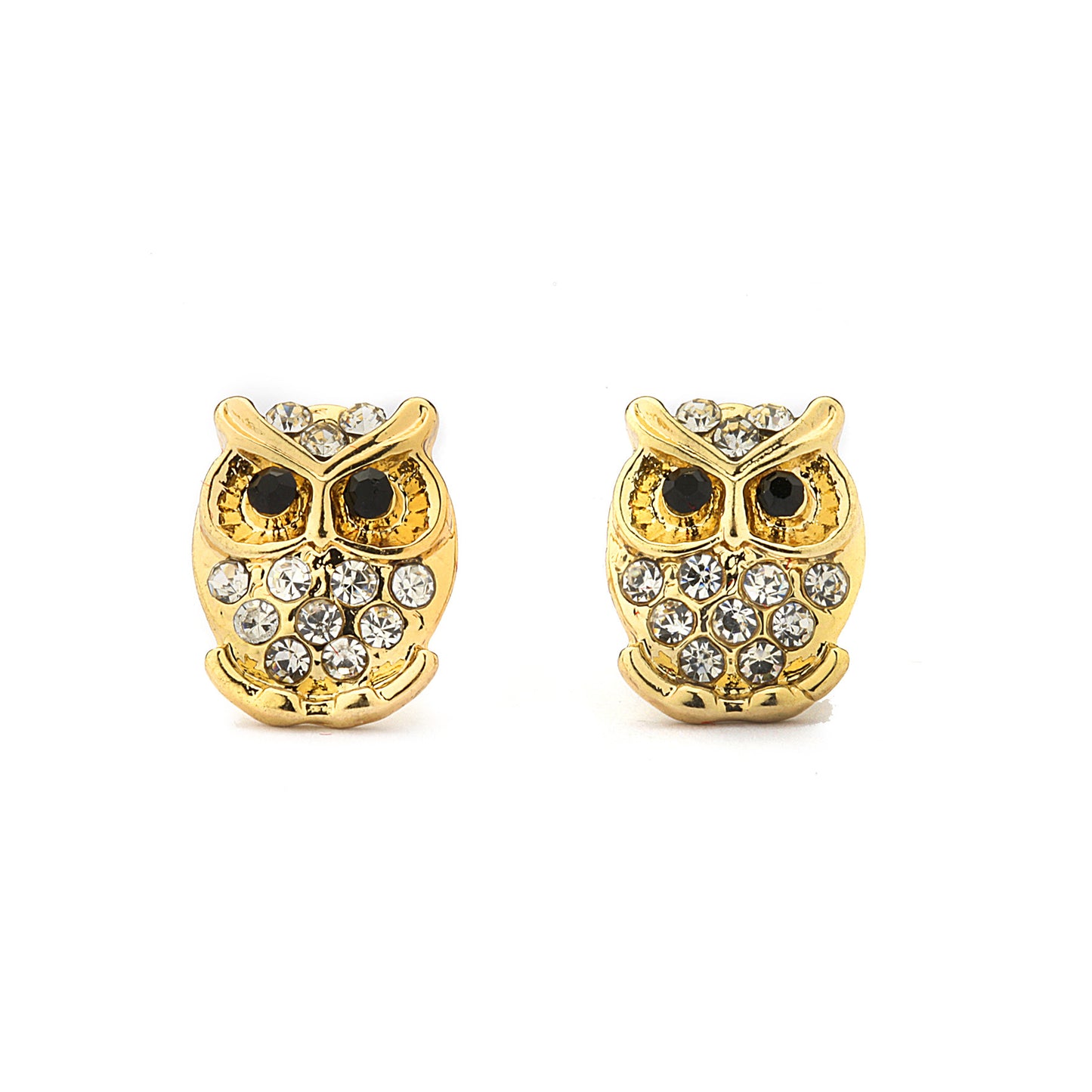 Owl Earrings with Pave CZ Accents 14-K Gold Filled