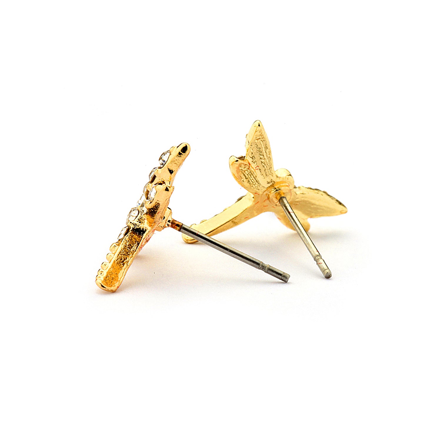 Pave CZ Dragonfly Earrings 14-kt Gold Filled