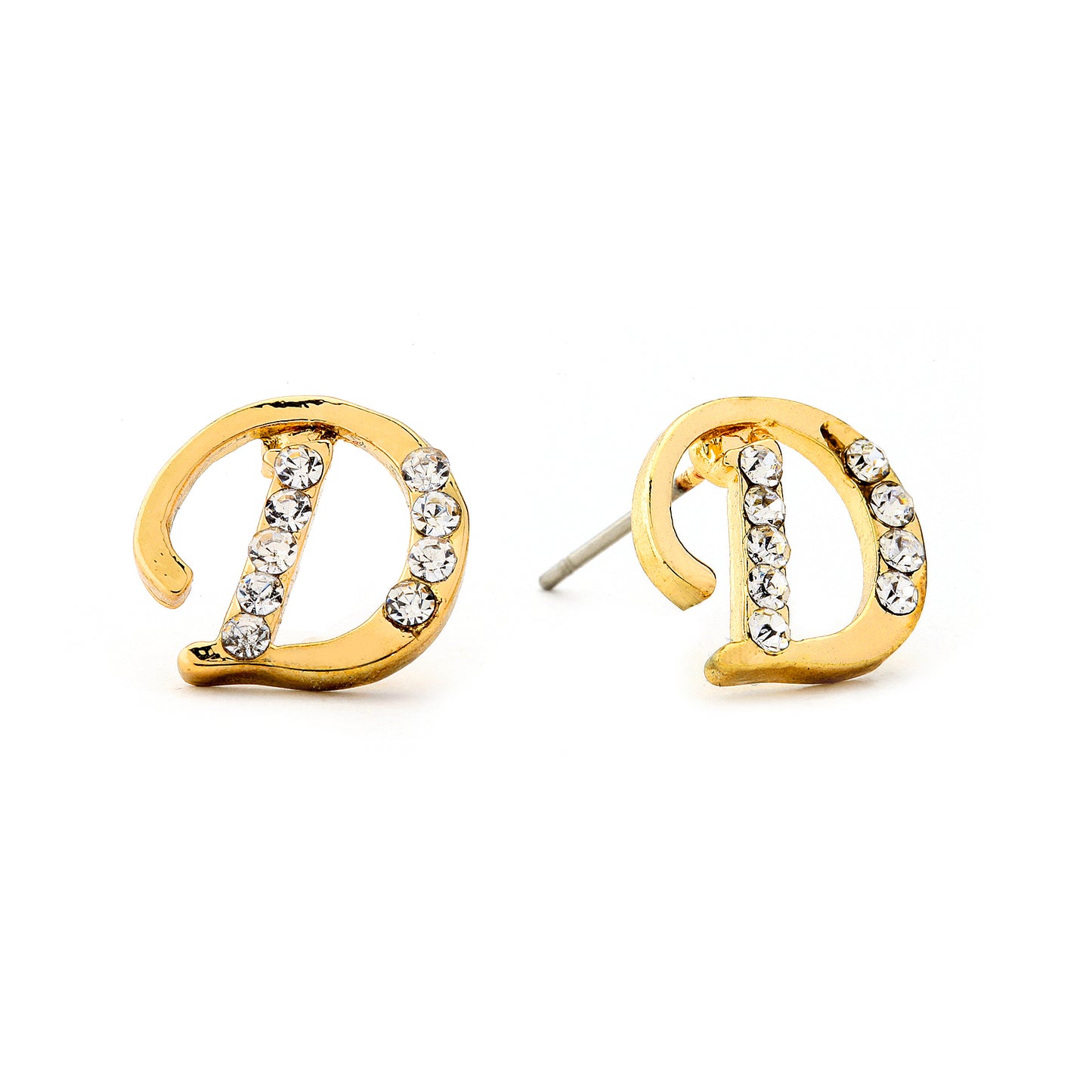Initial Earrings with CZ Accent 14-K Gold Filled