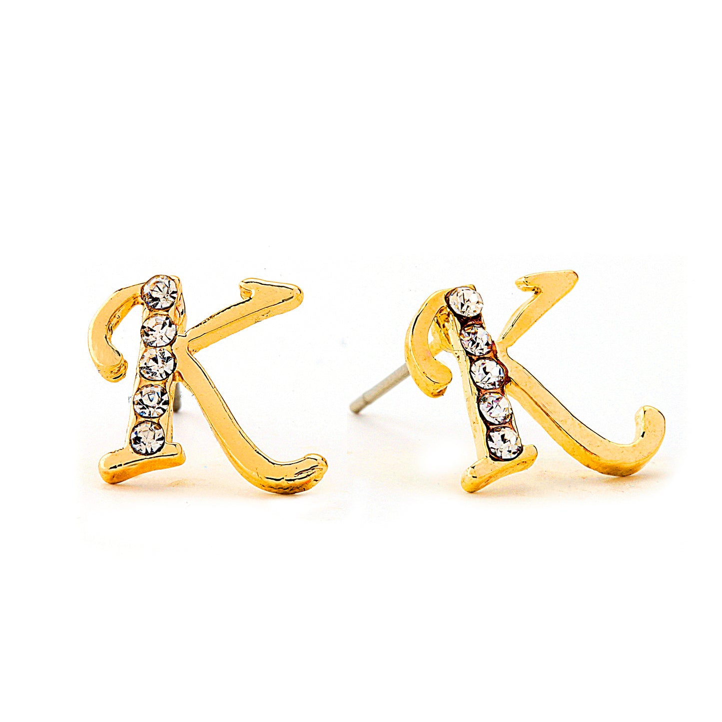 Initial Earrings with CZ Accent 14-K Gold Filled