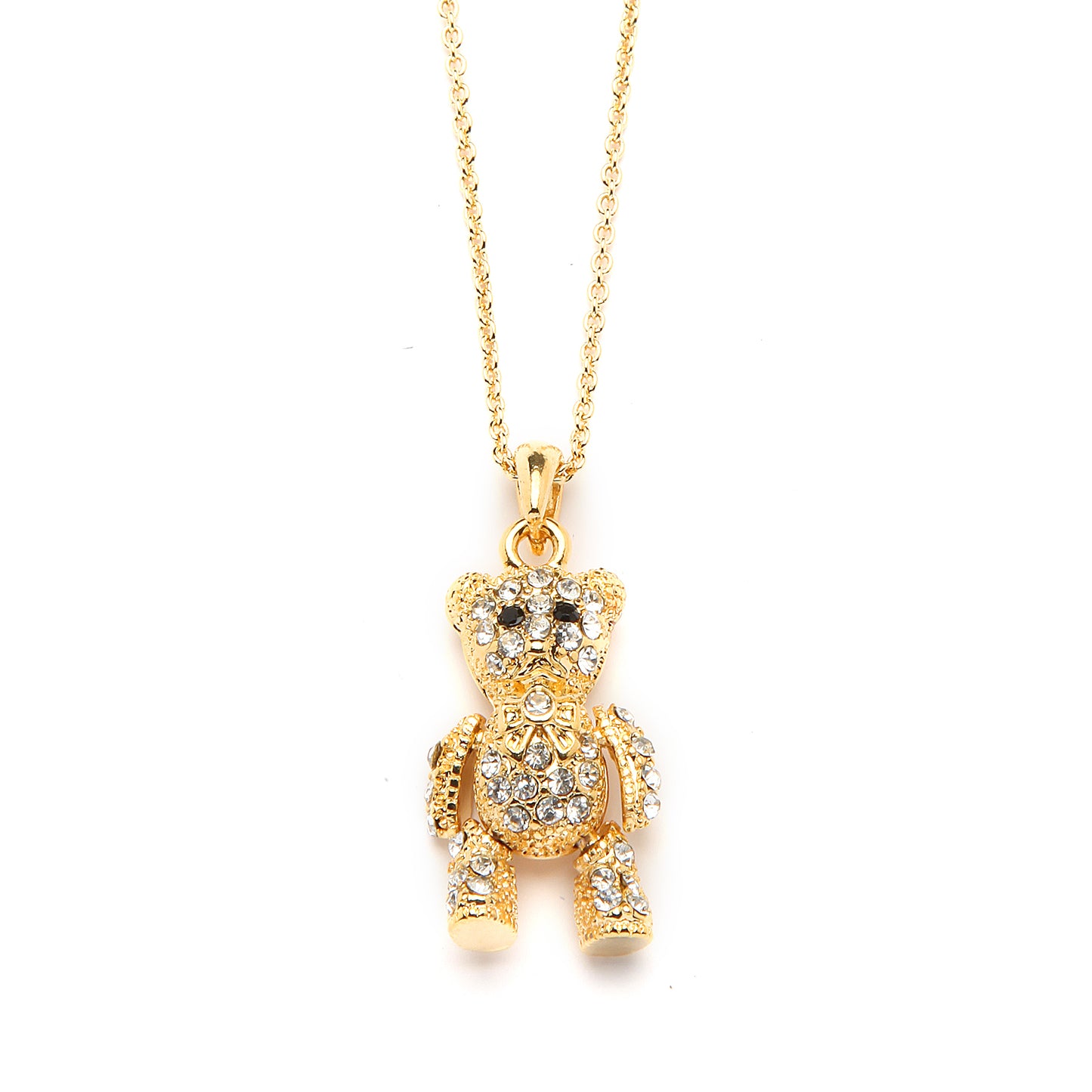 Teddy Bear Pendant Necklace with Premium CZ