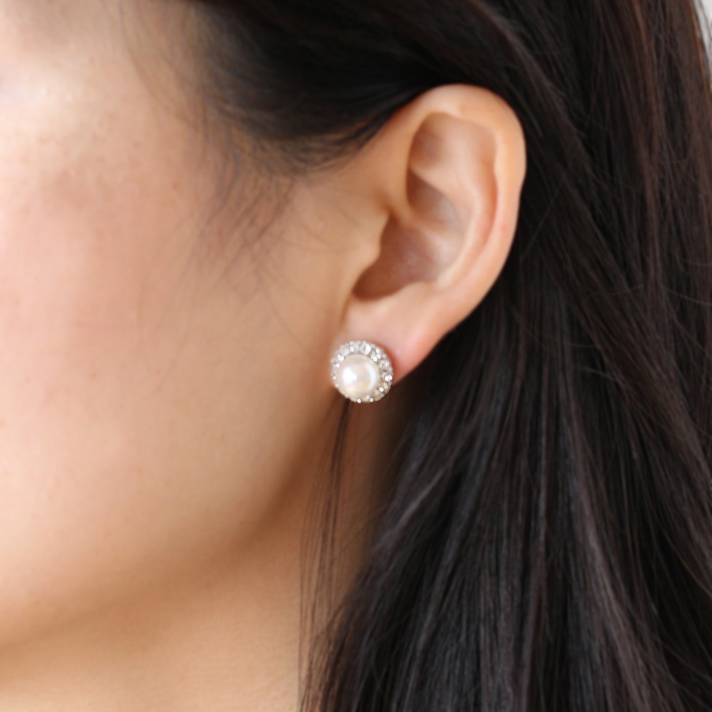 Pearl with Pave CZ Earrings