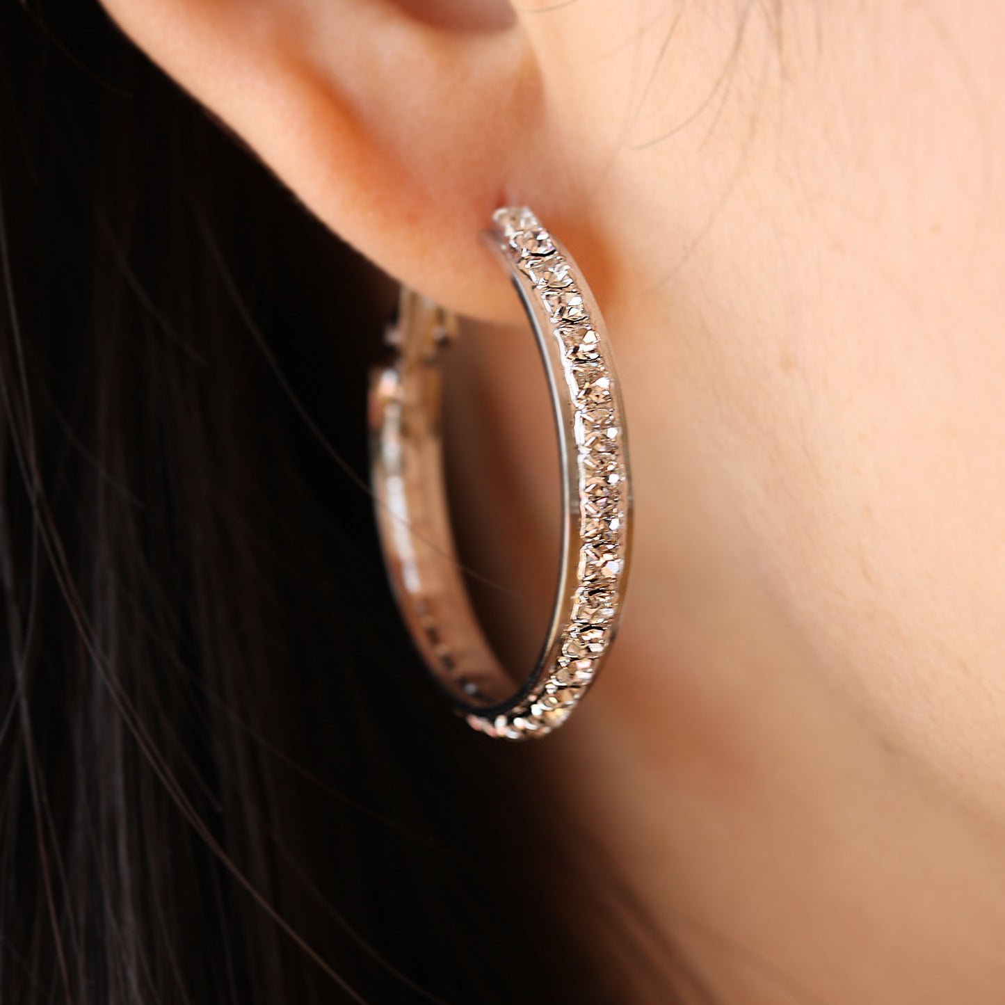 Premium Cubic Zirconia Hoop Earrings