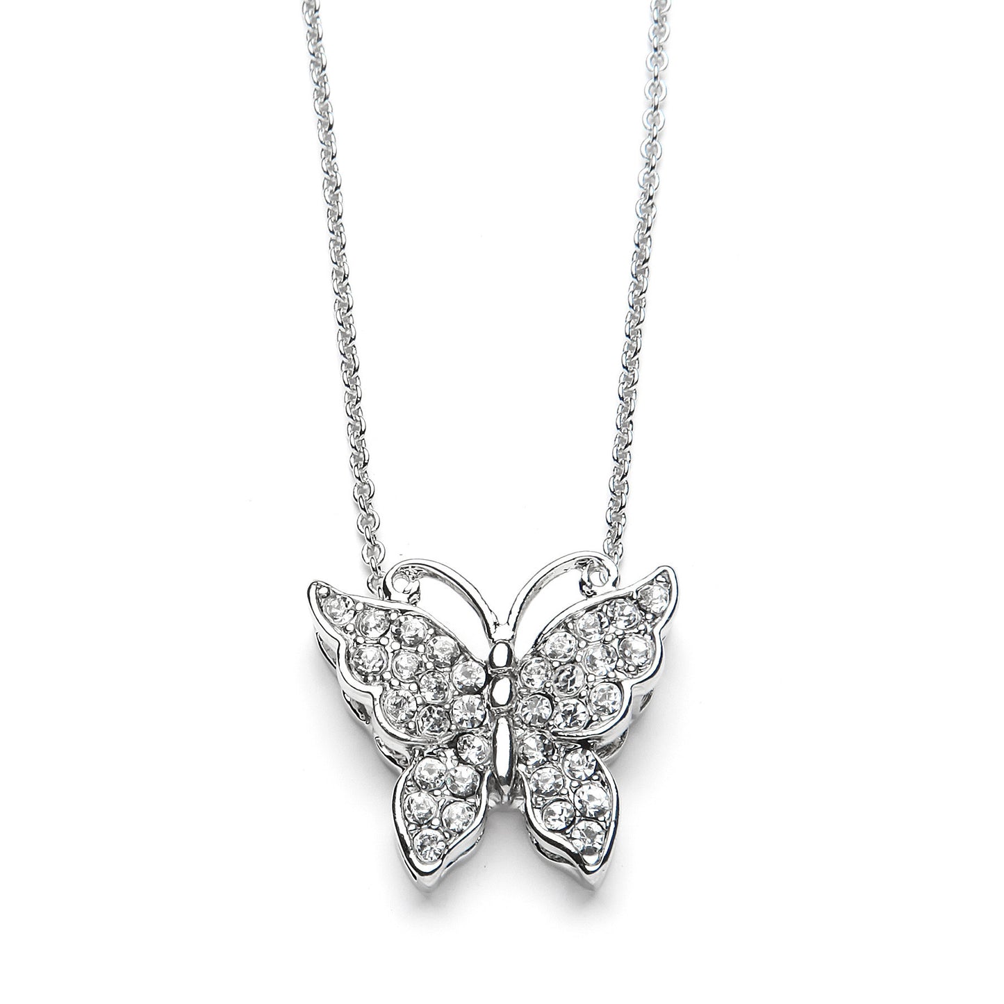 Small Butterfly Pendant Necklace with Premium CZ