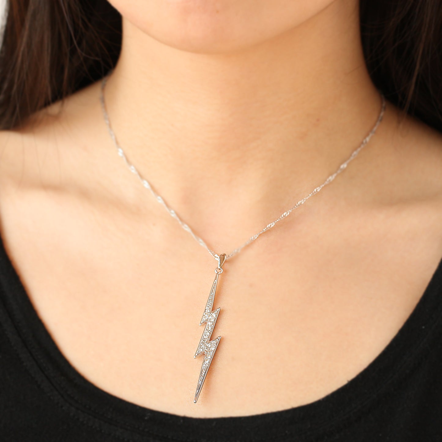 Lightning Pendant Necklace with Premium CZ