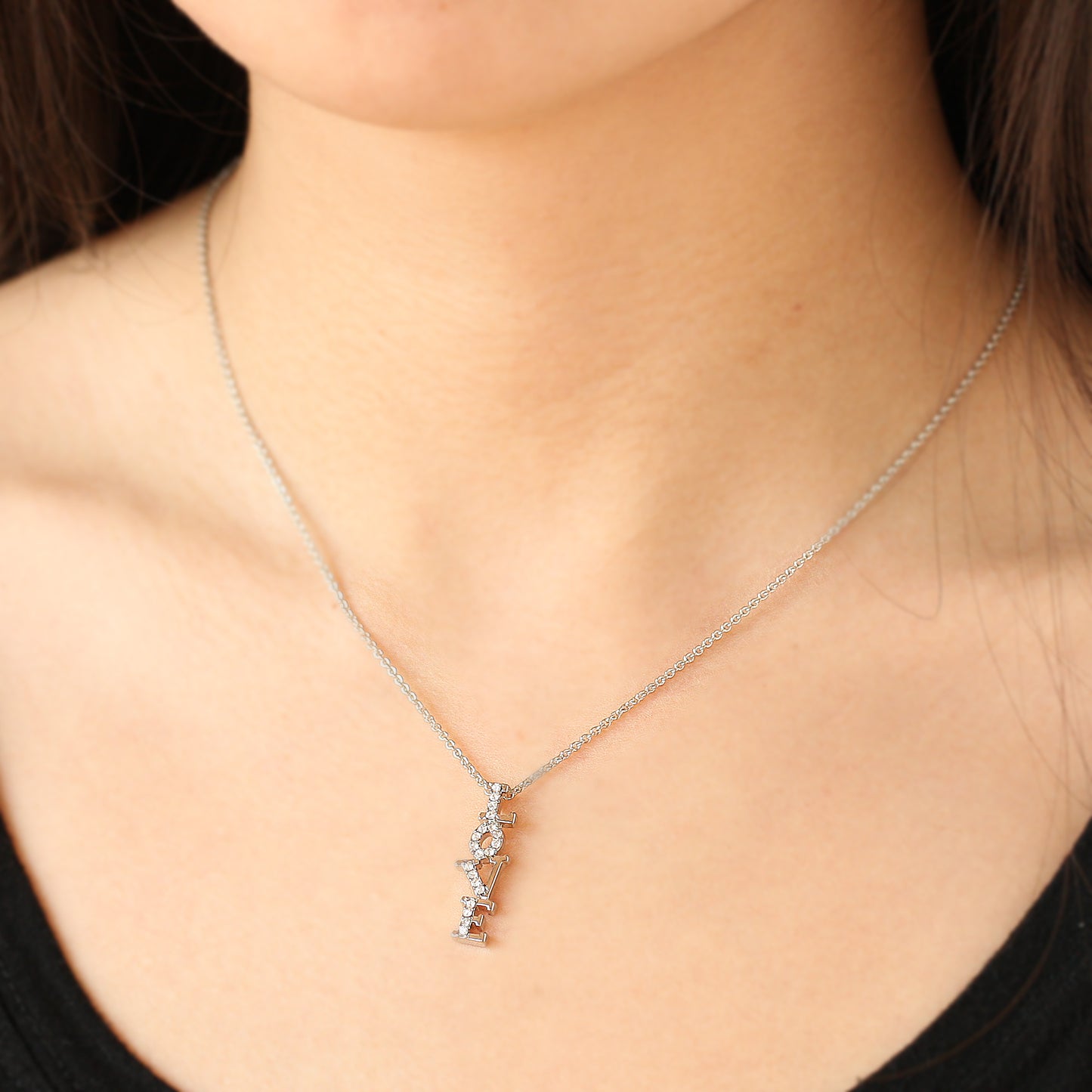 Love Pendant Necklace with Premium CZ