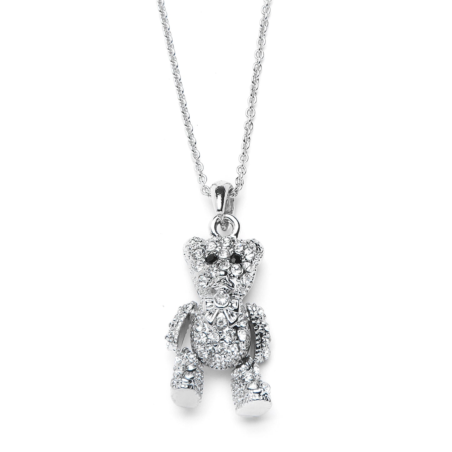 Teddy Bear Pendant Necklace with Premium CZ